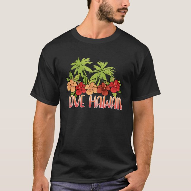 Cool Maui Sunset Hawaiian Hibiscus Flowers Honolul T Shirt (Framsida)