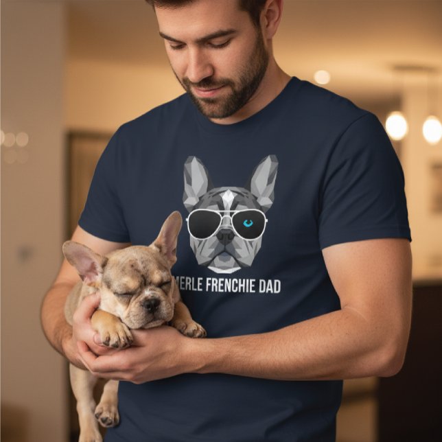 Cool Merle Frenchie Pappa Fransk Bulldog  T Shirt (Skapare uppladdad)