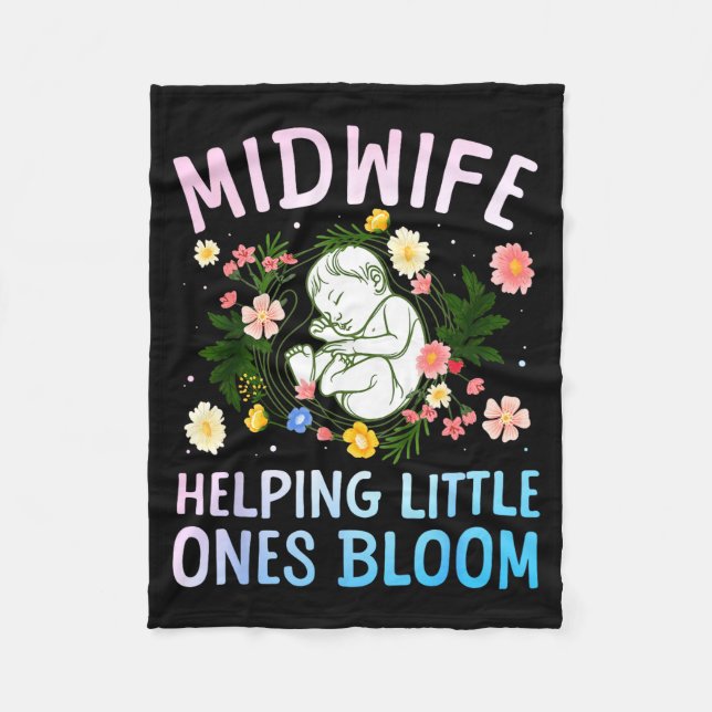 Cool Midwife Art For Women Midwifery Doula Nursing Fleecefilt (Framsidan)