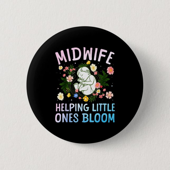 Cool Midwife Art For Women Midwifery Doula Nursing Knapp (Framsida)