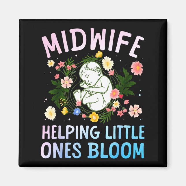 Cool Midwife Art For Women Midwifery Doula Nursing Magnet (Framsidan)