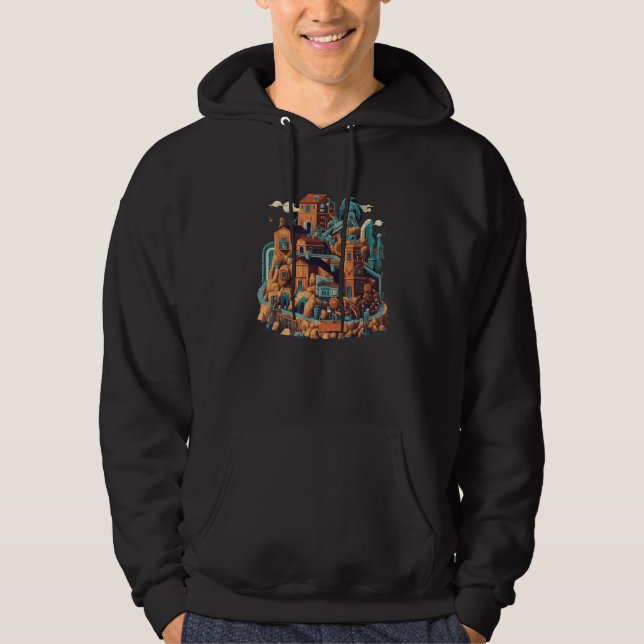 Cool Mine Building for mining Company and Miner Hoodie (Framsida)
