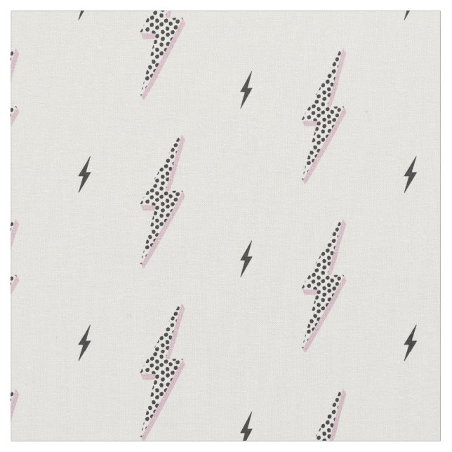 Cool modern bolt power sign white neutral  tyg (Närbild)