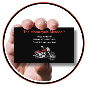 Cool Modern Motorcykel Mekniker Visitkort