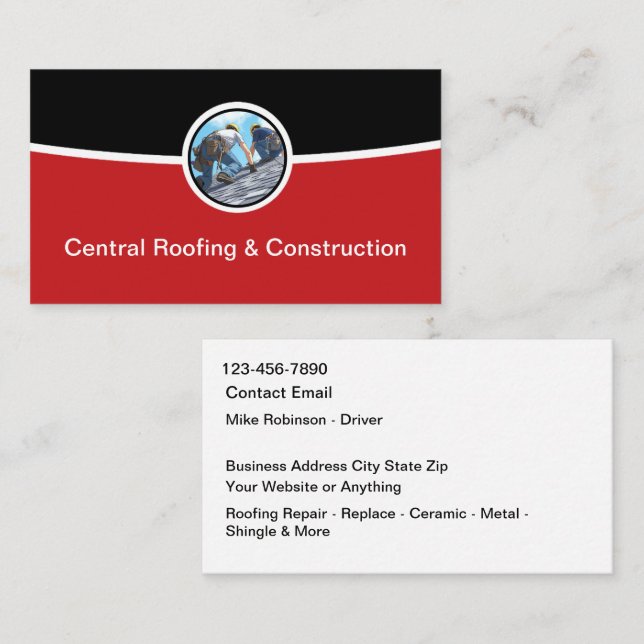 Cool Modern Roofing & Construction Visitkort (Fram/baksida)