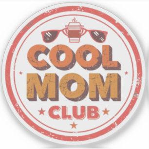 Cool Mom Club   Retro Badge Logo Klistermärken
