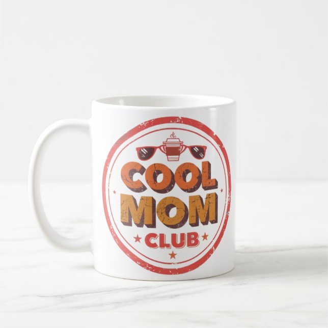 Cool Mom Club | Retro Badge-logotyp Kaffemugg (Vänster)