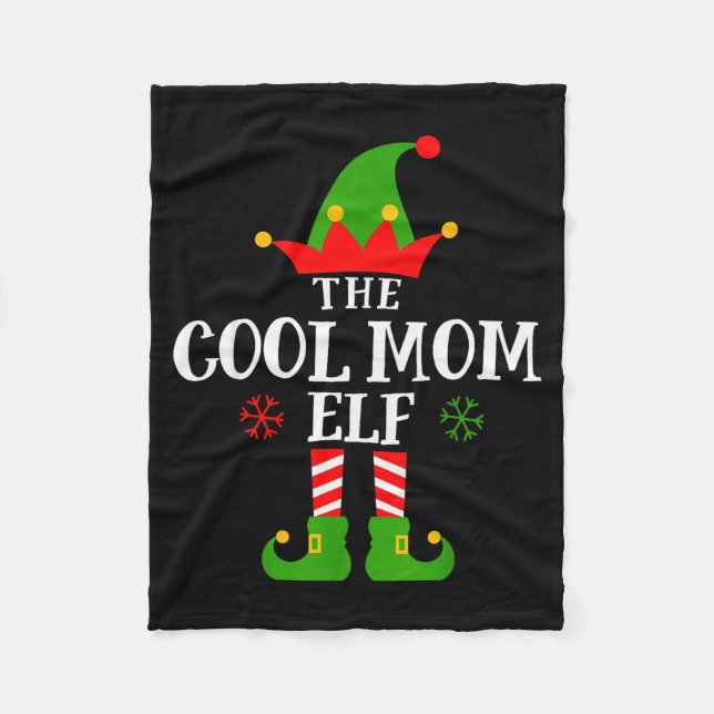 Cool Mom Elf Funny Matching Family Christmas Pajam Fleecefilt (Framsidan)