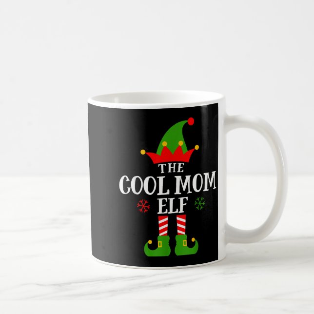 Cool Mom Elf Funny Matching Family Christmas Pajam Kaffemugg (Höger)
