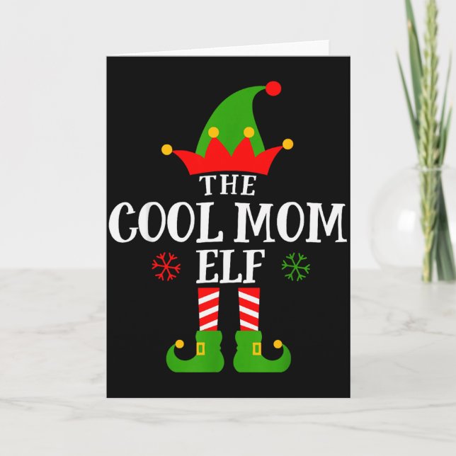 Cool Mom Elf Funny Matching Family Christmas Pajam Kort (Framsida)