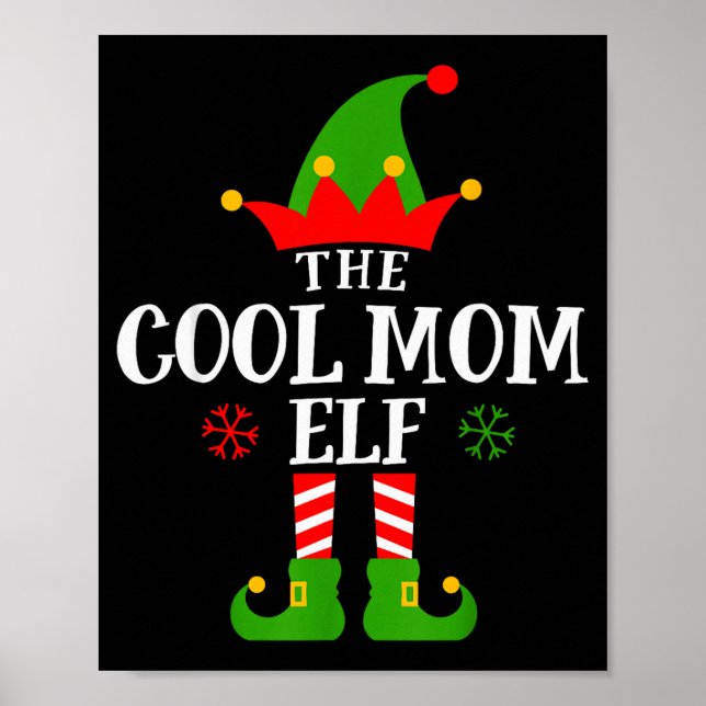 Cool Mom Elf Funny Matching Family Christmas Pajam Poster (Framsidan)