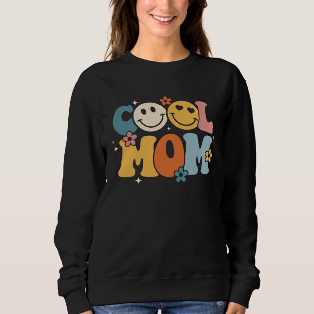 Cool Mom Happy Mother s Day Groovy Retro Best Mom  T Shirt (Framsida)