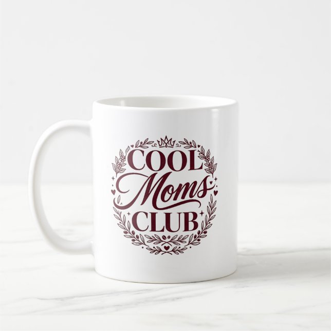 Cool Moms CLUB Modern typografi Kaffemugg (Vänster)