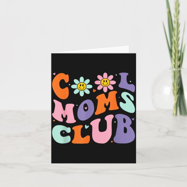Cool Moms Club Retro Groovy Mom Mommy Mama Mothers Kort (Framsida)
