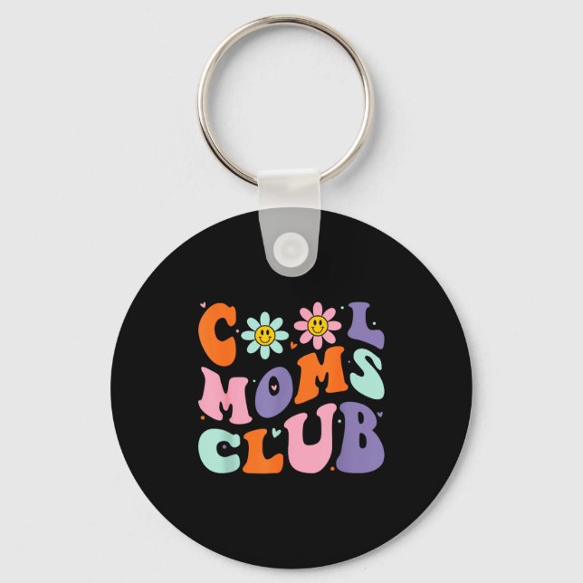 Cool Moms Club Retro Groovy Mom Mommy Mama Mothers Nyckelring (Framsida)