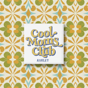 Cool Moms Club Själsäker Mamma Citat Retro Stil Magnet
