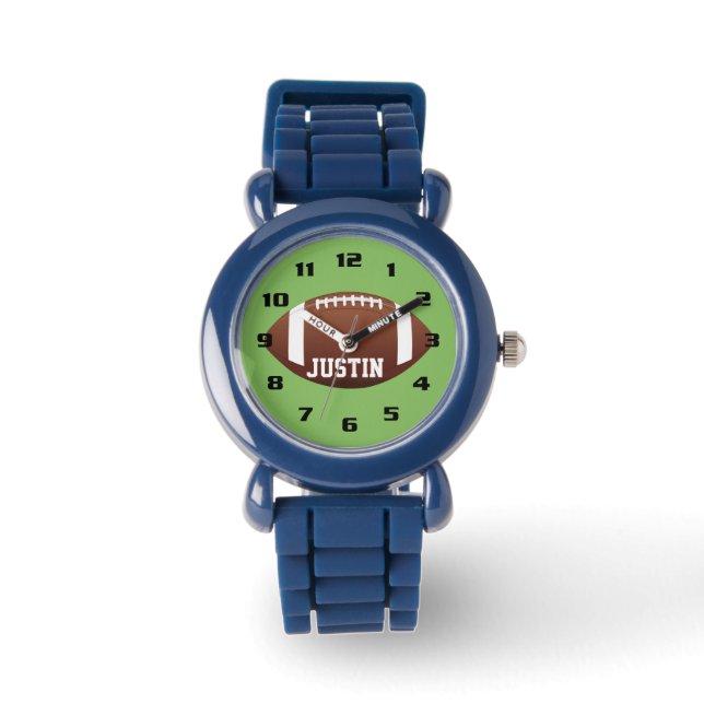 Cool monogram med namn Fotboll barn Armbandsur (Framsida)