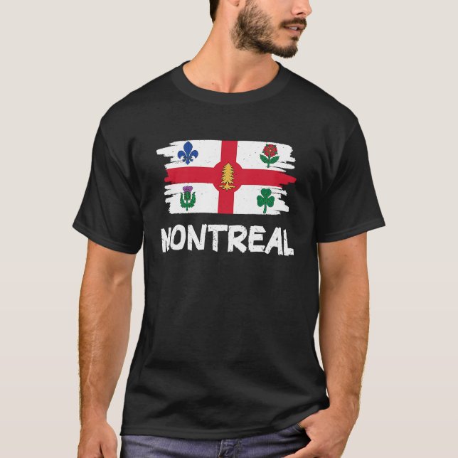 Cool Montreal Flag T Shirt (Framsida)