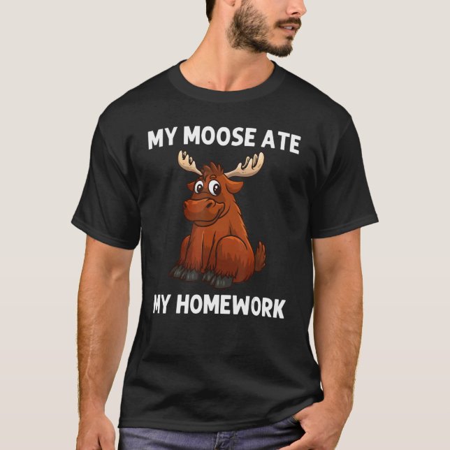 Cool Moose For Kids Boys Deer Alaska Moose  Reinde T Shirt (Framsida)