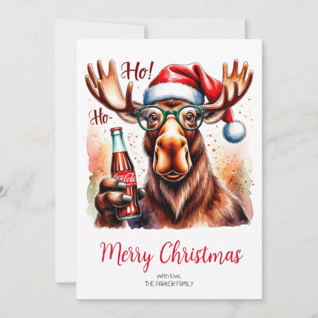 Cool Moose Merry Christmas Card Julkort (Framsida)