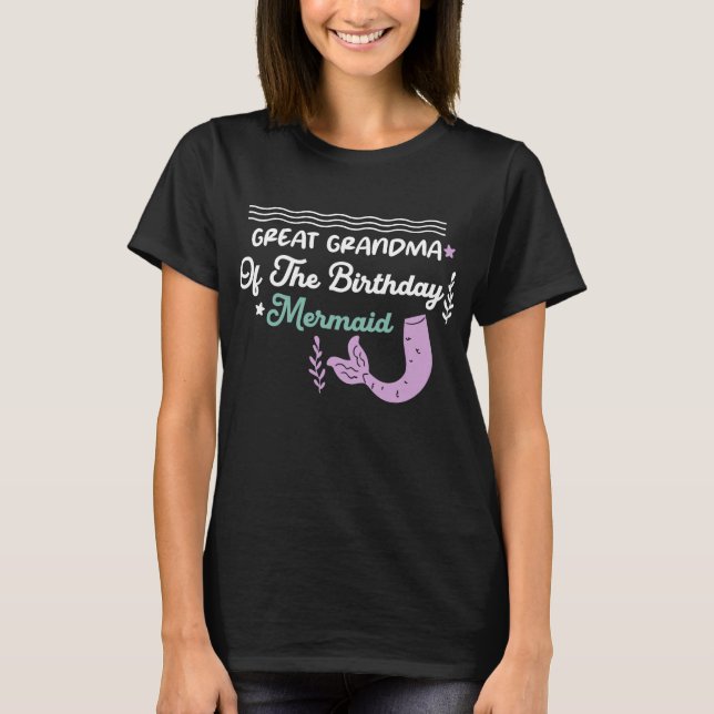 Cool mormor till födelsedagsmermaidagen  t shirt (Framsida)