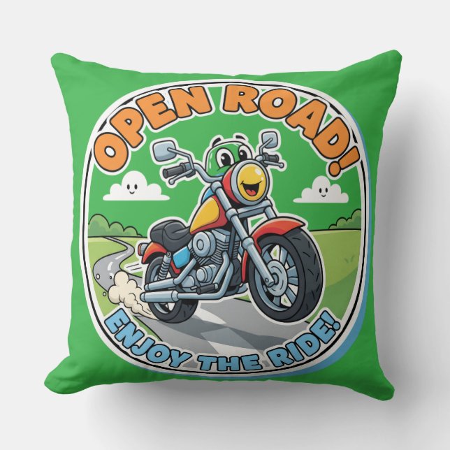 Cool Motorcycle-Adventurous Nursery Decor Kudde (Framsida)