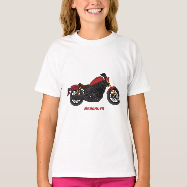 Cool motorcykel i cruiserstil t shirt (Framsida)