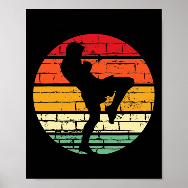 Cool Muay Thai Gift Martial Arts Instructor, Kickb Poster (Framsidan)