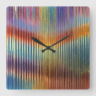 Cool Multicolored Glitter Look Wall Clock Fyrkantig Klocka
