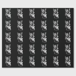 Cool Music Love | Rock Cat Playing Electric Guitar Presentpapper