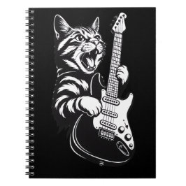 Cool Music Love | Rock Katt Spelar Elgitarr Anteckningsbok