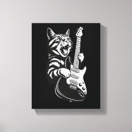 Cool Music Love | Rock Katt Spelar Elgitarr Canvastryck