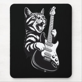 Cool Music Love | Rock Katt Spelar Elgitarr Musmatta