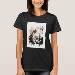 Cool musik och katter Katt spelar pianomusik Not T Shirt