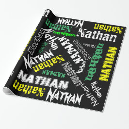 Cool namn collage modern typografi anpassad presentpapper