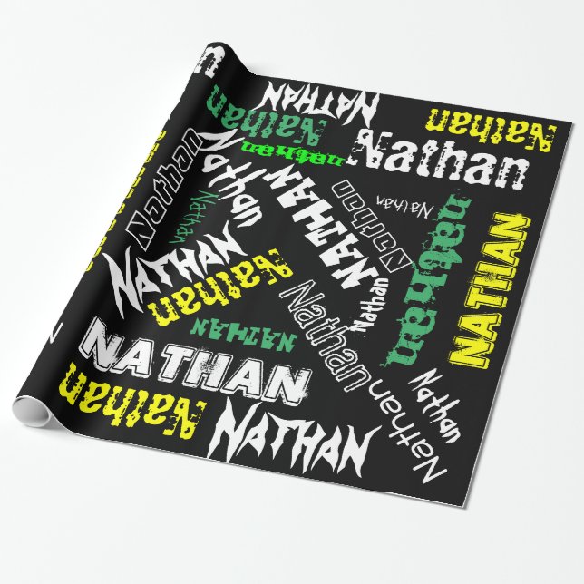Cool namn collage modern typografi anpassad presentpapper (Utrullad)