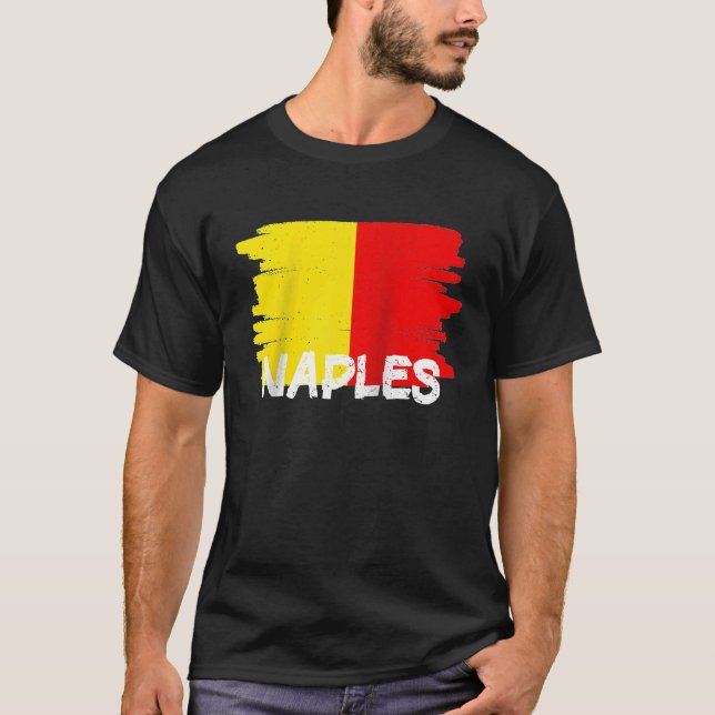 Cool Naples Flag Raglan Baseball T Shirt (Framsida)