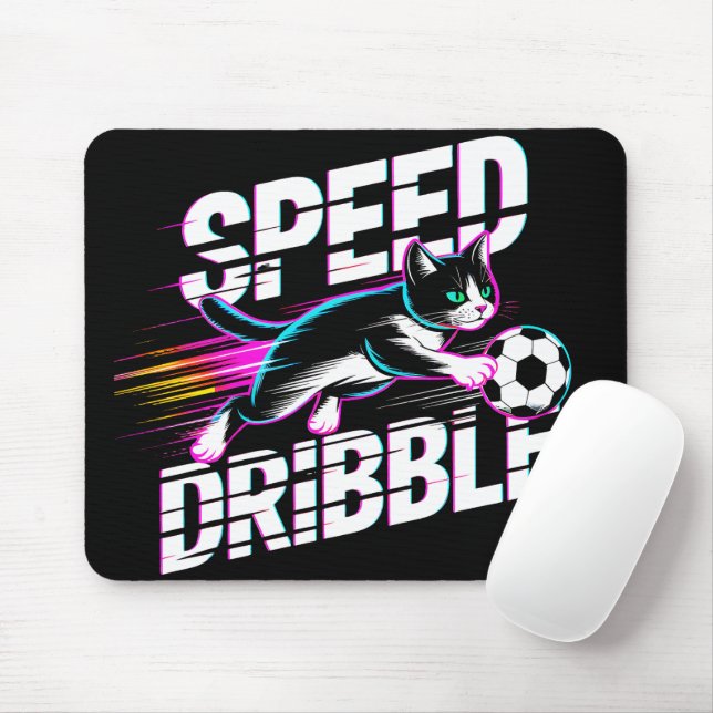 Cool Neon Soccer Cat - Gift for Gamers & Cat Lover Musmatta (Med mus)