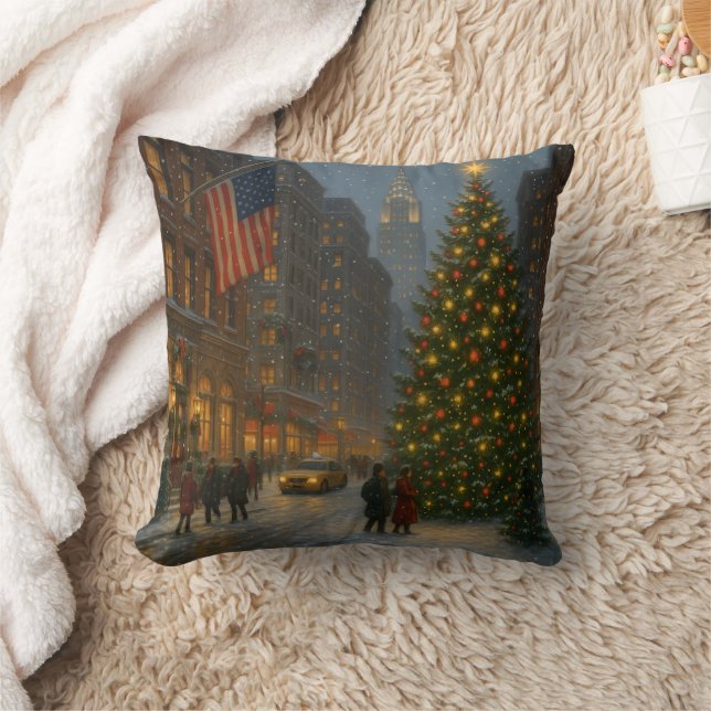 cool new york christmas streets kudde (Filt)