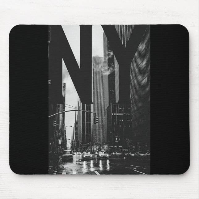 Cool New York City Abstract Skyline, Black &amp; W Musmatta (Framsidan)