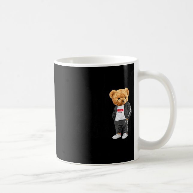 Cool New York City Teddy Bear Illustration Graphic Kaffemugg (Höger)
