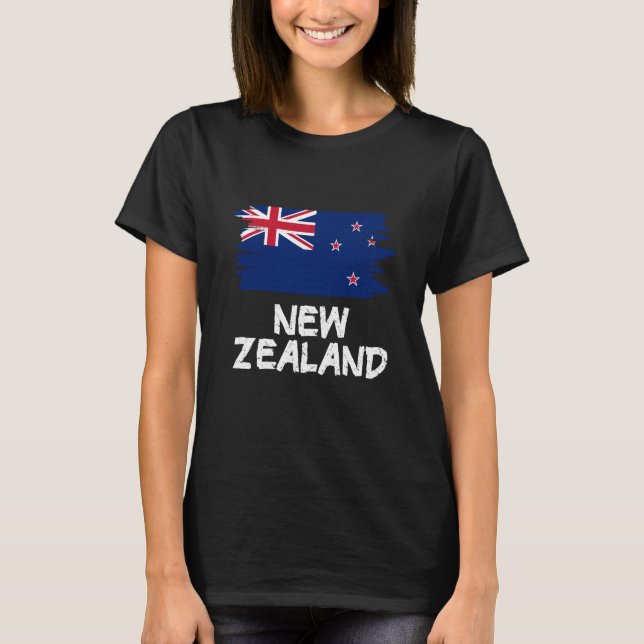 Cool New Zealand Flag T Shirt (Framsida)