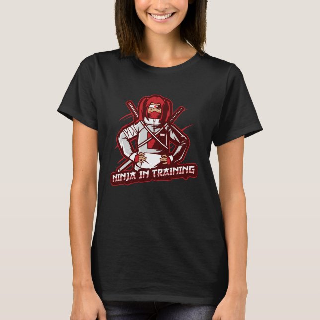 Cool Ninja in Training for Kids and Girls T Shirt (Framsida)