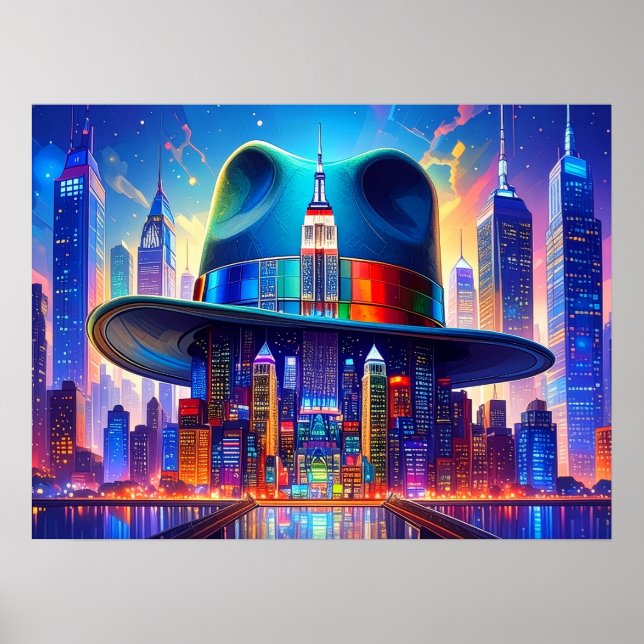 Cool NYC Art New York City in my Hat  Poster (Framsidan)