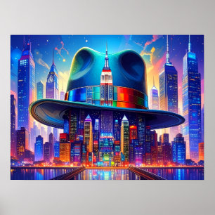 Cool NYC-konst New York City i min hatt Poster