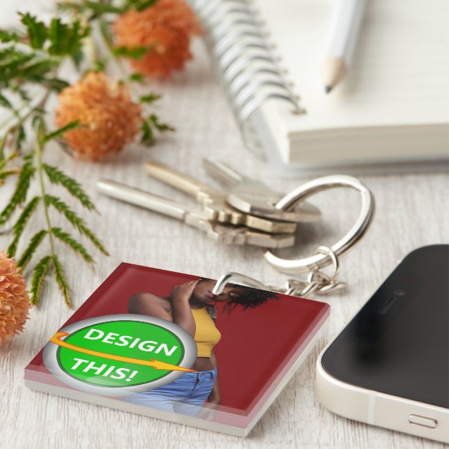 COOL! Nyckelring - Akryl fyrkant (dubbelriktad) (Högra Framsidan)