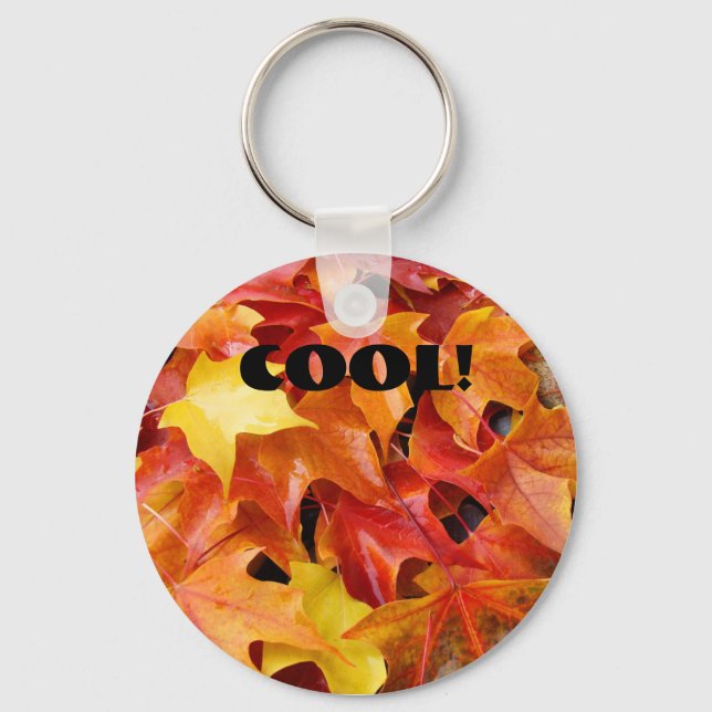 COOL! nyckelring Höstlöv Orange Röd Gul (Framsida)