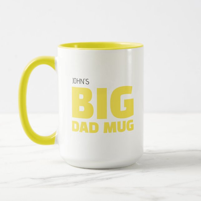 Cool nyhet Gul Anpassad Namn Stor Pappa Mugg (Vänster)