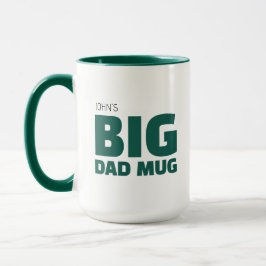Cool nyhetsgrön anpassad namn stor pappa-mugg mugg