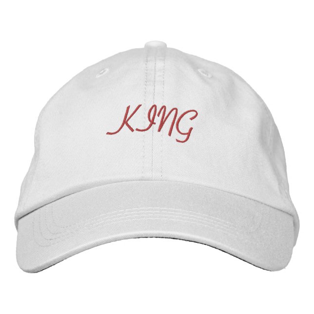 Cool och bekväm visir King Text  Broderad Keps (Framsida)
